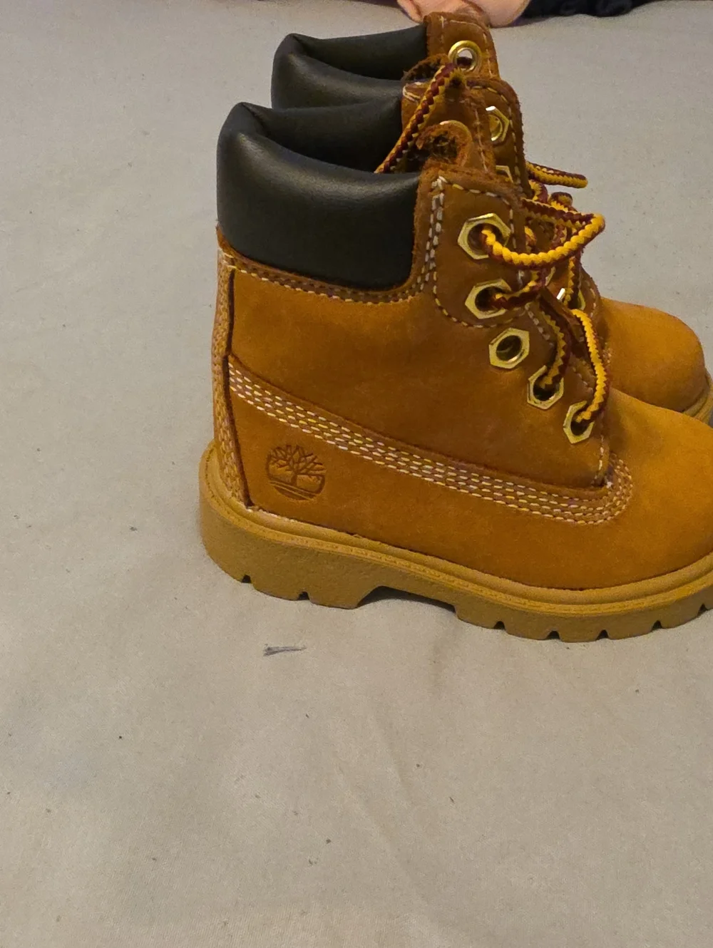 Timberland Kids Wheat Nubuck Mini Boots with Black Collar